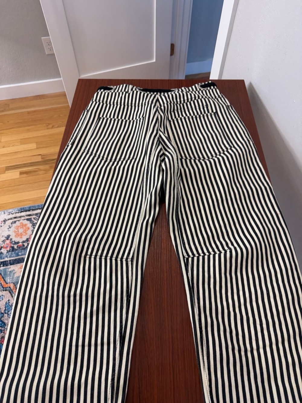Striped Black & White Casual Pants - Picture 4 of 5
